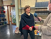 Prof. Dr. Anne Bohrer im Interview mit rbb Redakteur Thomas Rautenberg