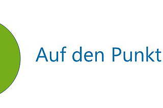 Punkt und Schriftzug "Auf den Punkt gebracht."