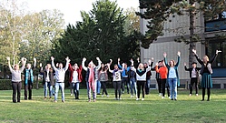 Eines der wenigen Vor-Ort-Treffen in Präsenz auf dem Campus: Studierende aus dem Masterstudiengang "Beratung in der Sozialen Arbeit" beim Auftakt ins Wintersemester 2020/2021. 