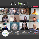 Screenshot ehb.forscht 2020: Gruppenfoto mit den Nominierten, Betreuer*innen und Jury