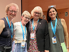 Christiane Janßen-Tapken (l.), Prof. Dr. Cornelia Heinze (m.), Lisbeth Vinberg Engel (Präsidentin des Florence Networks) (m.), Laura Visiers (Organisatorin an der Centro Universitario San Rafael, Madrid) (r.)